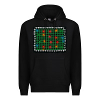 Black christmas buffalo plaid and lights background Premium Hoodie - AdoDesignShop