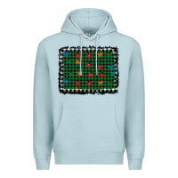 Blue Mist christmas buffalo plaid and lights background Premium Hoodie - AdoDesignShop