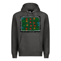 Charcoal Heather christmas buffalo plaid and lights background Premium Hoodie - AdoDesignShop