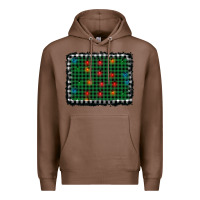 Chestnut christmas buffalo plaid and lights background Premium Hoodie - AdoDesignShop