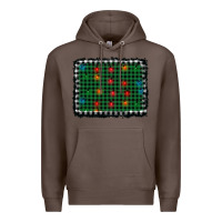 Coffee christmas buffalo plaid and lights background Premium Hoodie - AdoDesignShop