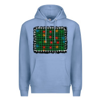Colony Blue christmas buffalo plaid and lights background Premium Hoodie - AdoDesignShop
