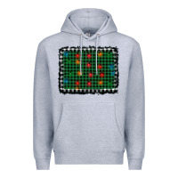 Heather Grey christmas buffalo plaid and lights background Premium Hoodie - AdoDesignShop
