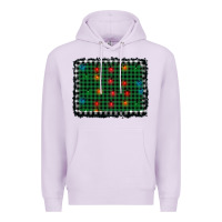 Lilac christmas buffalo plaid and lights background Premium Hoodie - AdoDesignShop