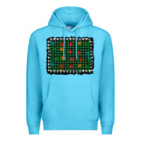 Ocean Blue christmas buffalo plaid and lights background Premium Hoodie - AdoDesignShop