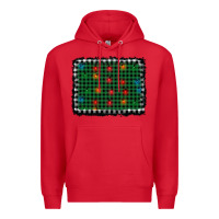 Red christmas buffalo plaid and lights background Premium Hoodie - AdoDesignShop