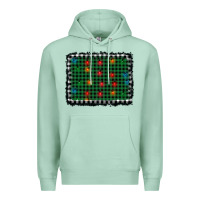 Seafoam christmas buffalo plaid and lights background Premium Hoodie - AdoDesignShop