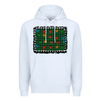 White christmas buffalo plaid and lights background Premium Hoodie - AdoDesignShop
