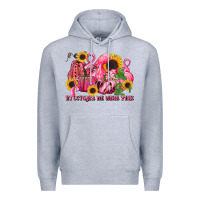 Heather Grey in october we wear pink Premium Hoodie - LillyAllenDesigns