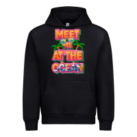 Black Meet me at the ocean Summer Urban Hoodie - NancyCooperArtShop