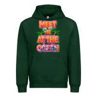 Forest Green Meet me at the ocean Summer Urban Hoodie - NancyCooperArtShop