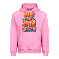 Fuchsia Pink Meet me at the ocean Summer Urban Hoodie - NancyCooperArtShop