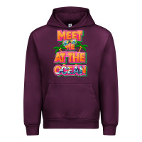 Mauve Wine Meet me at the ocean Summer Urban Hoodie - NancyCooperArtShop