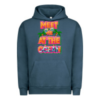 Pigment Midnight Navy Meet me at the ocean Summer Urban Hoodie - NancyCooperArtShop