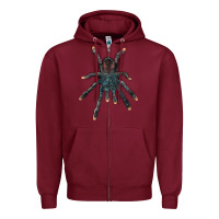 Burgundy Pink Toe Tarantula Zipper Hoodie - LillyAllenDesigns