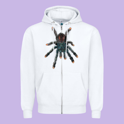 Pink Toe Tarantula Zipper Hoodie Designed By Lillyallendesigns