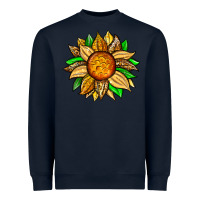 Navy pineapple sunflower Heavyweight Sweatshirt - Zillion Design Studio