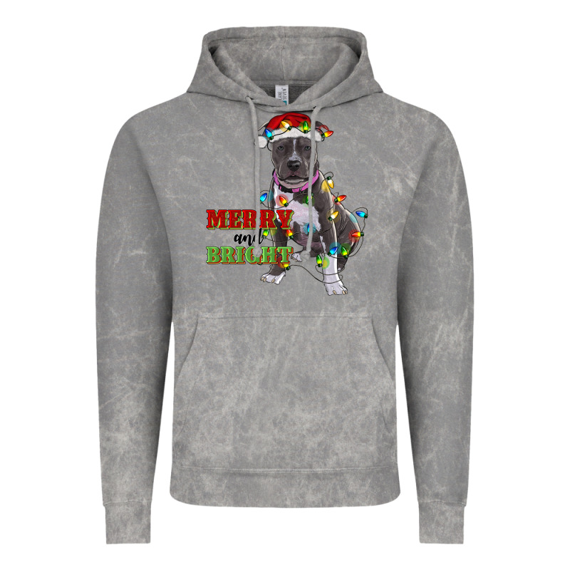 Merry And Bright Pitbull Vintage Hoodie by RanaPortraitStore | Teevron