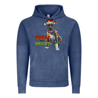 Vintage Denim merry and bright pitbull Vintage Hoodie - RanaPortraitStore