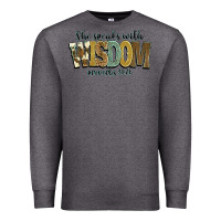 Charcoal Heather she speaks with wisdom proverbs 31 26 Premium Sweatshirt - NancyCooperArtShop