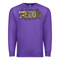 Purple she speaks with wisdom proverbs 31 26 Premium Sweatshirt - NancyCooperArtShop