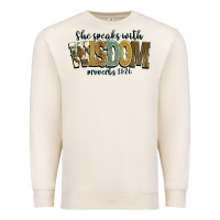 Sandshell she speaks with wisdom proverbs 31 26 Premium Sweatshirt - NancyCooperArtShop