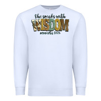 White she speaks with wisdom proverbs 31 26 Premium Sweatshirt - NancyCooperArtShop