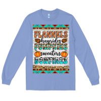 Colony Blue Flannels Hayrides Pumpkins Sweaters Bonfires Long Sleeve Tee - Artiststas