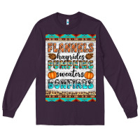 Plum Flannels Hayrides Pumpkins Sweaters Bonfires Long Sleeve Tee - Artiststas