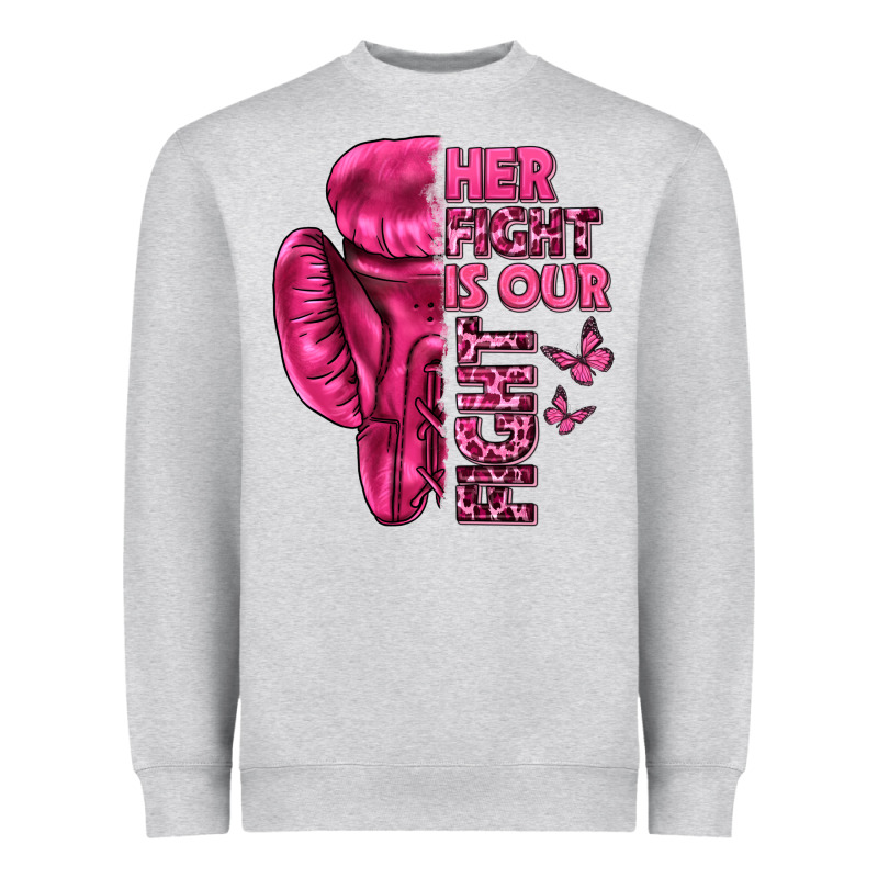 Her Fight Is Our Fight Cancer Heavyweight Sweatshirt by texasbilliewilder | Teevron
