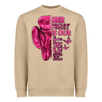 Mushroom Her Fight Is Our Fight Cancer Heavyweight Sweatshirt - texasbilliewilder