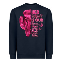 Navy Her Fight Is Our Fight Cancer Heavyweight Sweatshirt - texasbilliewilder