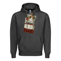 Charcoal Heather cowboy killers cigarette package Zipper Hoodie - NancyCooperArtShop