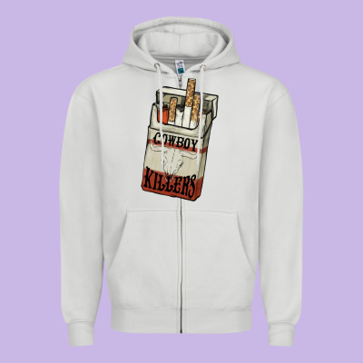 Cowboy Killers Cigarette Package Zipper Hoodie Designed By Nancycooperartshop