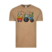 Vintage Coffee 4th of july tractor Vintage Tee - CowGirlArtShop