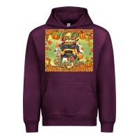 Mauve Wine fall school bus Urban Hoodie - texasbilliewilder