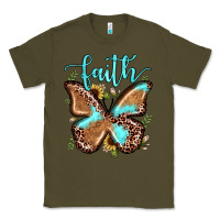 Army Green faith leopard butterfly Classic Tee - JahusDesignShop