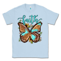 Dusty Blue faith leopard butterfly Classic Tee - JahusDesignShop
