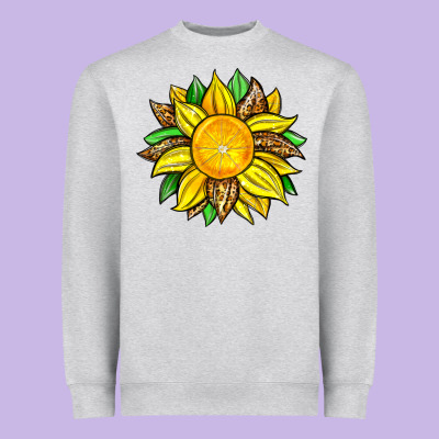 Lemon Sunflower Heavyweight Sweatshirt Designed By Zillion Design Studio