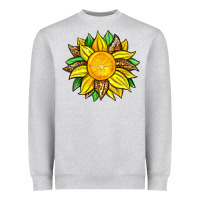 Heather Grey lemon sunflower Heavyweight Sweatshirt - Zillion Design Studio