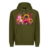 Army Green tackle cancer Premium Hoodie - LillyAllenDesigns