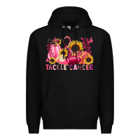 Black tackle cancer Premium Hoodie - LillyAllenDesigns