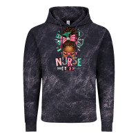 Cloud Black afro messy bun nurse life Vintage Hoodie - texasbilliewilder