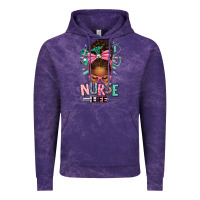 Cloud Purple afro messy bun nurse life Vintage Hoodie - texasbilliewilder
