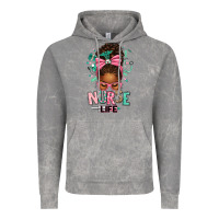 Cloud Rock afro messy bun nurse life Vintage Hoodie - texasbilliewilder