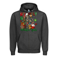 Charcoal Heather ho ho holy shit what a year christmas skeleton Zipper Hoodie - Jasminsmagicworld