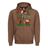 Chestnut ho ho holy shit what a year christmas skeleton Zipper Hoodie - Jasminsmagicworld