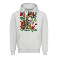 Dove Grey ho ho holy shit what a year christmas skeleton Zipper Hoodie - Jasminsmagicworld