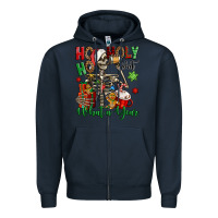 Navy ho ho holy shit what a year christmas skeleton Zipper Hoodie - Jasminsmagicworld