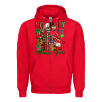 Red ho ho holy shit what a year christmas skeleton Zipper Hoodie - Jasminsmagicworld